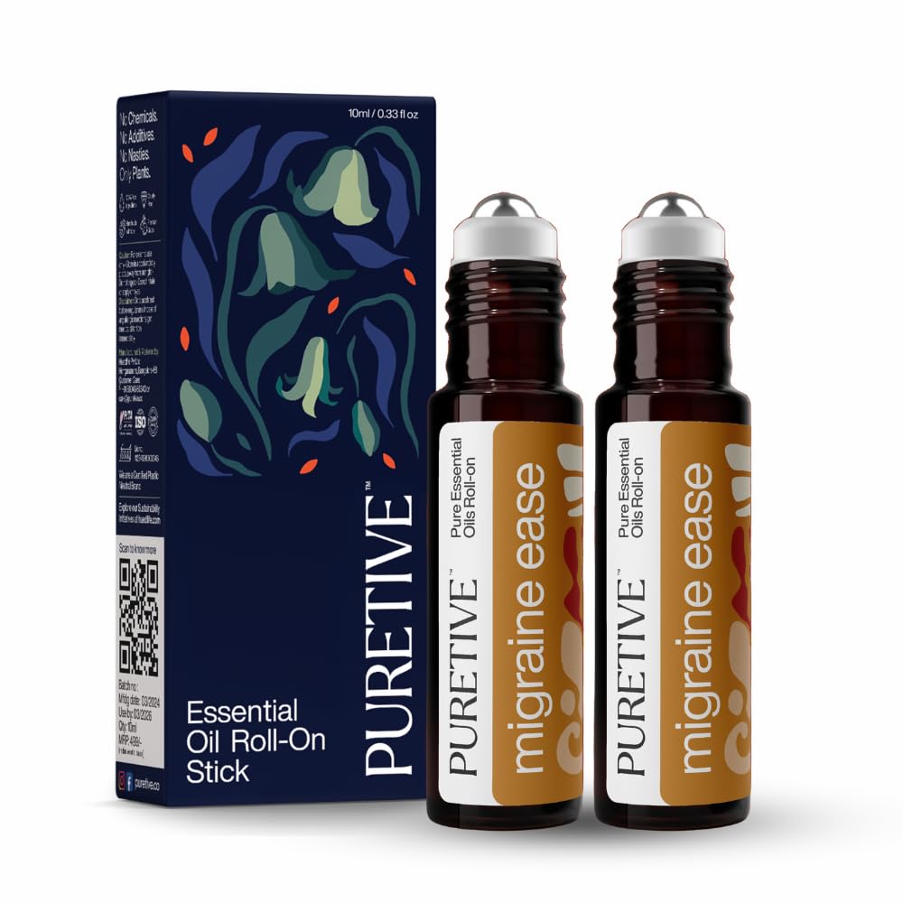 PURETIVE Headache Relief Roll-On | Fast Migraine Relief | Sinus & Headache Therapy | 100% Pure Essential Oils | Natural Liquid Balm with Metal Roller | Skin-Friendly | 10ml (Pack of 2) (B0DDL57L25) Amazon Price History, Amazon Price Tracker