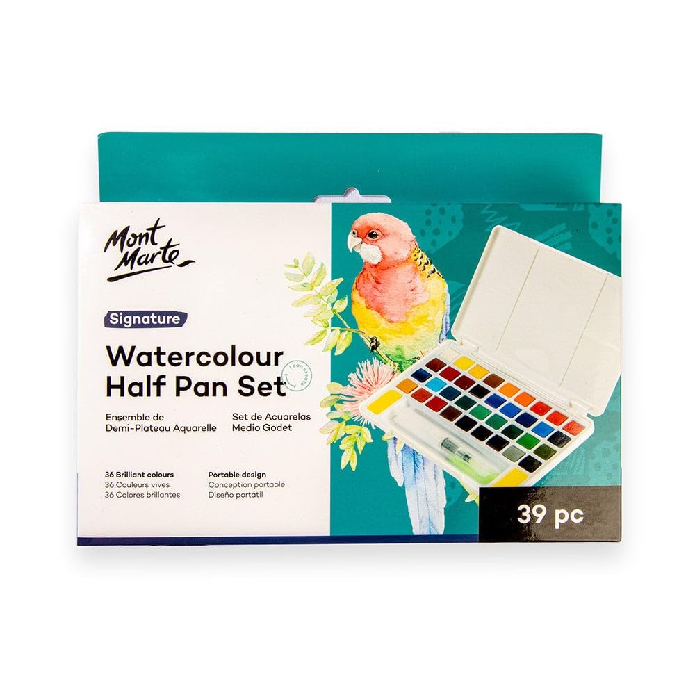 Mont Marte Watercolour Half Pan Set 39pc in Tin-image-31