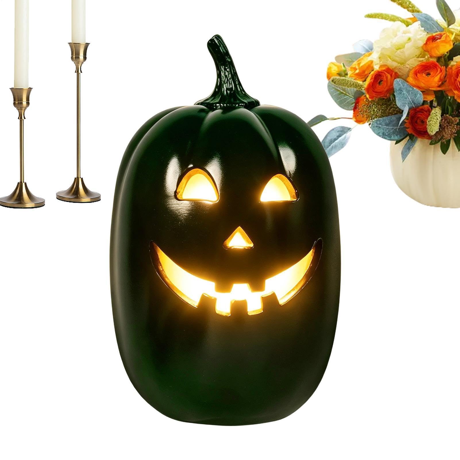 Lanterna a pile spettrale cava della resina delle della della | Lampada decorativa a forma di zucca, statuette per la casa, camera da letto, tavolo da pranzo, scrivania, mensola, camino