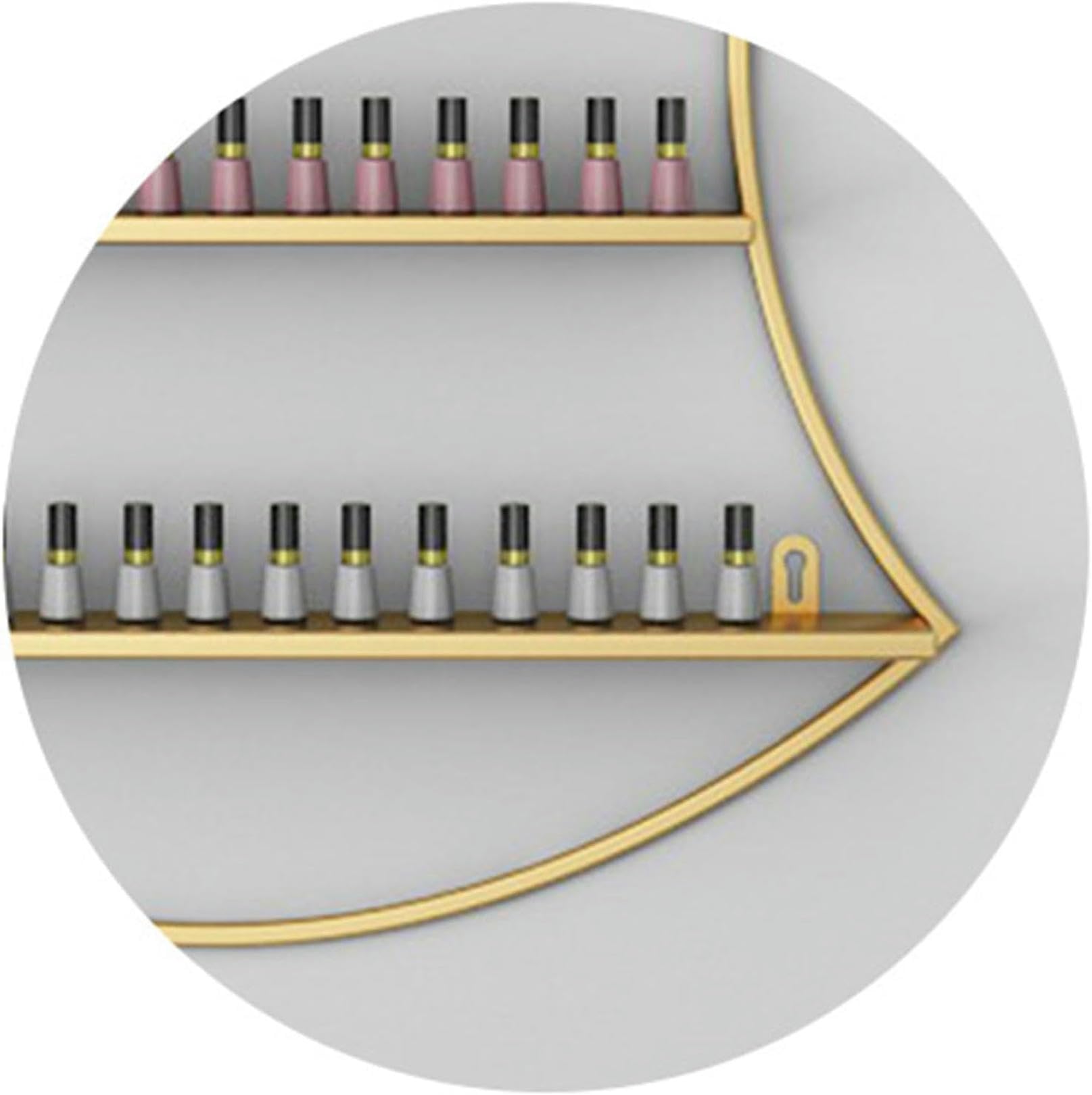 Espositore Rotondo in Metallo per Smalto, Contenitore per Smalto, Porta Smalto, Porta Cosmetici, Organizer Multifunzionale per Salone/Estetista/Centro estetico, Set da 3 Pezzi (Bianco, B)