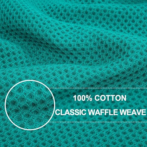 Image of Homaxy 100% Cotton Waffle Weave Kitchen Dish Cloths, Ultra Soft Absorbent Quick Drying Dish Towels, 12 x 12 Inches, 18-Pack, Teal