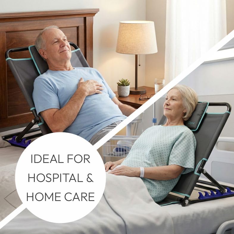 Image of Dyna Back Rest | 5-Level Reclining Foldable Back Support | Detachable Headrest & Wipe-Clean Surface | for Home & Hospital Bed