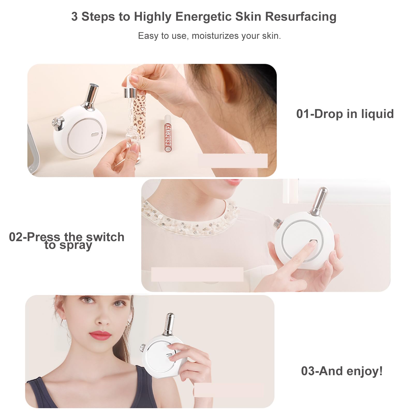 Vaporizzatore facciale SPA+, Best Professional Nano Ionic Warm Mist, nebulizzatore viso da donna, umidificatore portatile, per pulire e stringere la pelle, idratazione quotidiana per il massimo