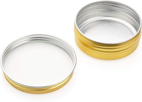Miniatura 4 de Foraineam 24 unidades de 4 onzas con tapa de tornillo de 4 onzas, latas vacías de aluminio, tarros de lata de almacenamiento de metal dorado,