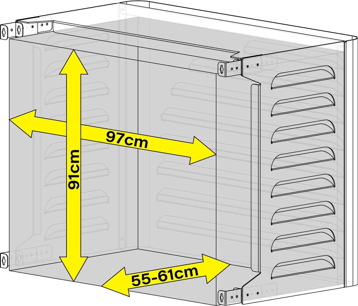Copri Condizionatore esterno, Coperture per Condizionatore esterno, Cover di protezione Condizionatore, Copri Climatizzatore, EcoCover Blade, Bianco M, 92x81x56 cm