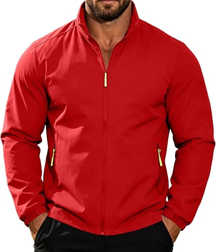 Workout Gym Jackets for Men Fashion Plus Size Windbreaker Jackets for Men Soft B