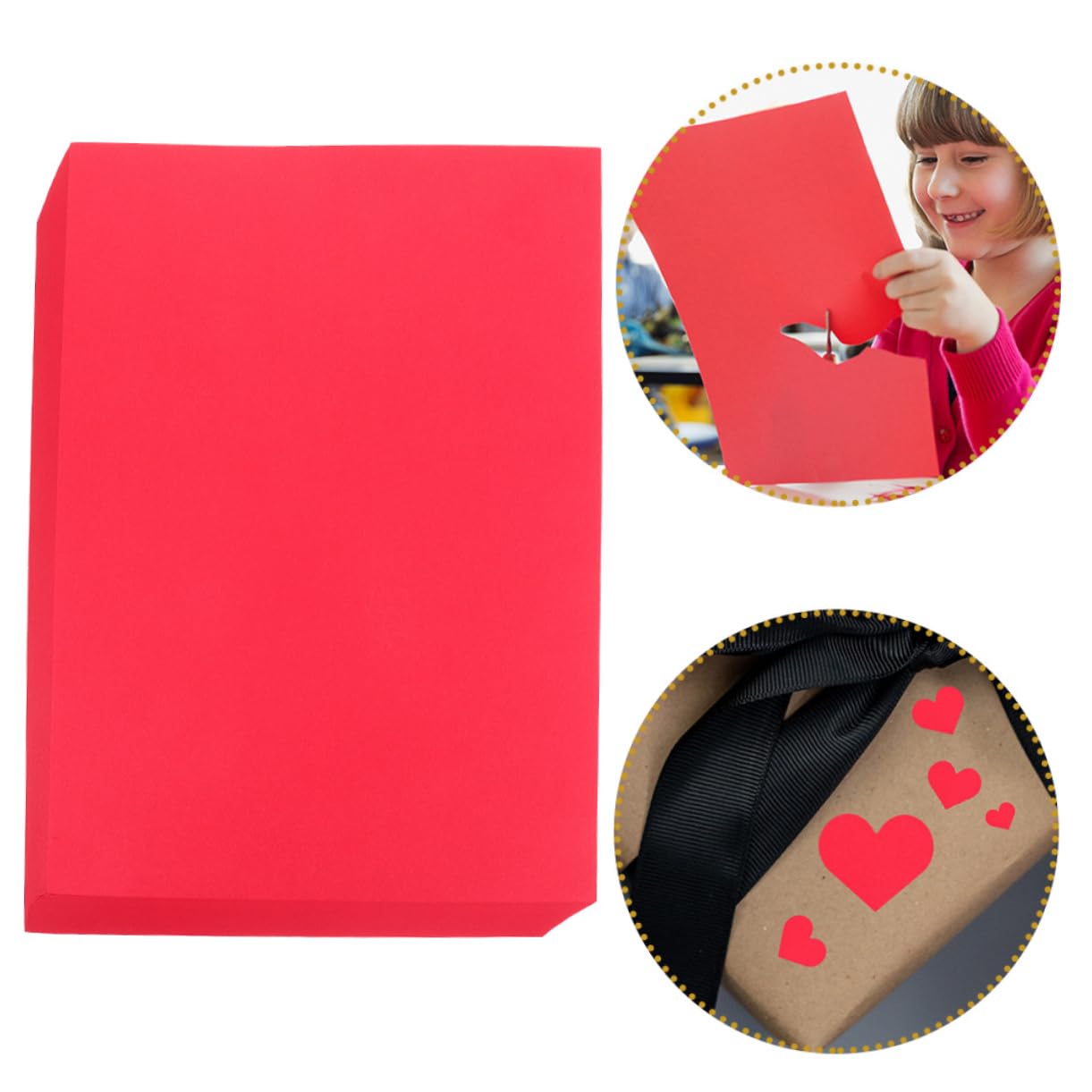 Cartoncino A4 Rosso per Lavori Artigianali, 100 Fogli | Crafts e Paper Cutting, Carta per Cartoline e Biglietti, Formato Pratico per Progetti Creativi