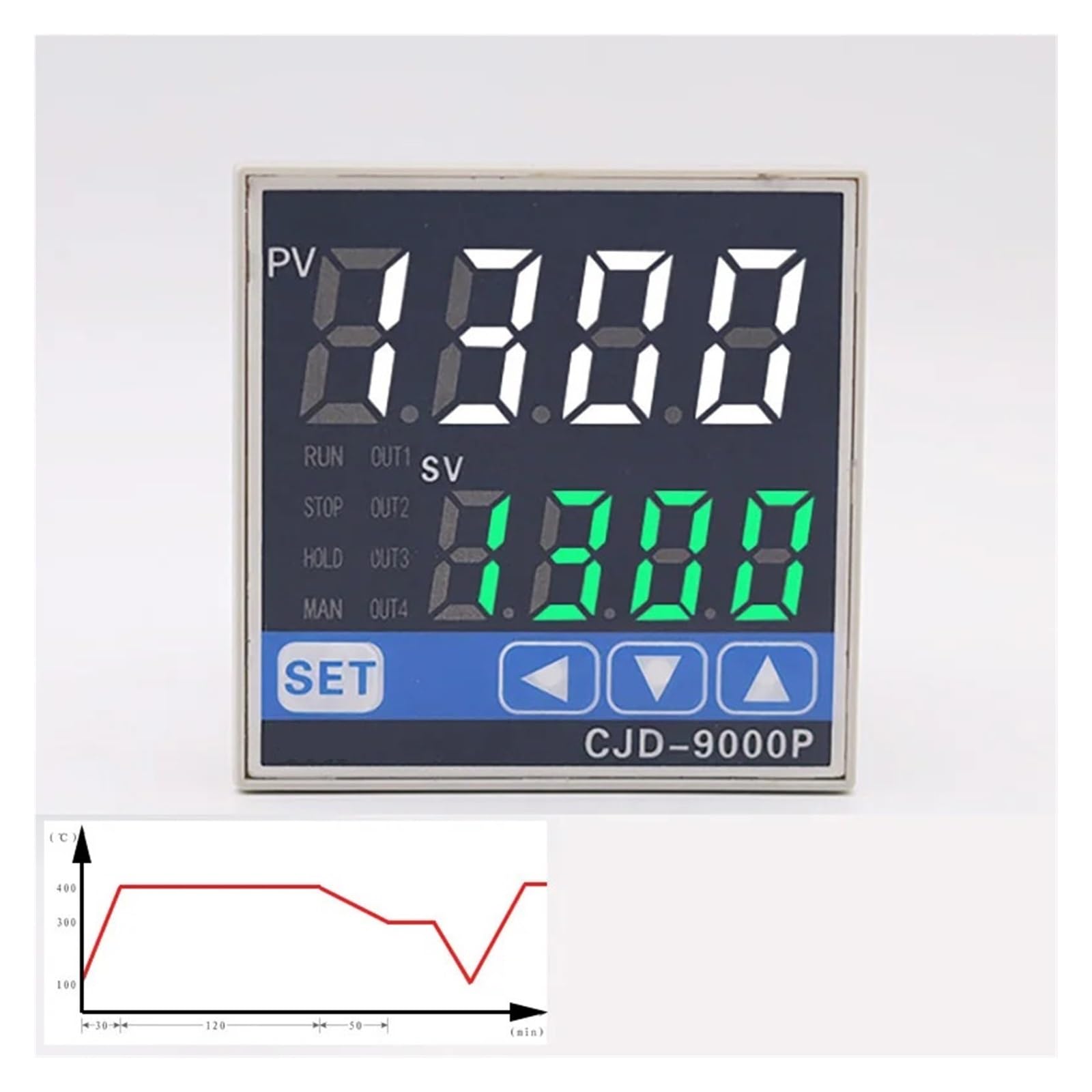 Regulator temperatury Programowalny termostat krzywej temperatury dla 20-okresowego piekarnika 2 w 1 Kontroler PID i temperatury i timera(Add SSR and Sensor)