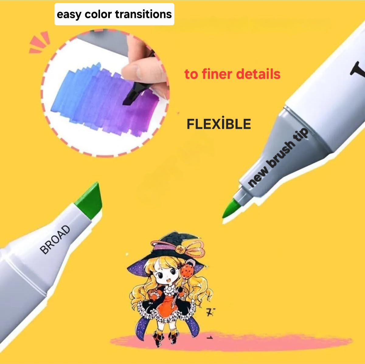 Lot de 168 marqueurs de couleur à pointe pinceau biseautée pour adultes, marqueurs artistiques à double pointe permanente à l'alcool, stylos permanents à double pointe pour dessin, croquis, anime