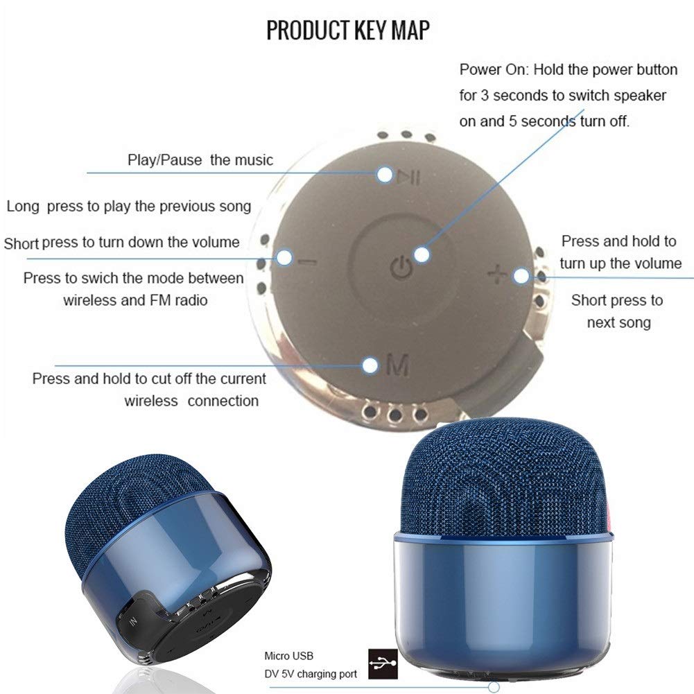 Enceinte Bluetooth Waterproof Portable Mini Cloth IP4 étanche Format de Poche Mains Libres pour la Fête à la Maison, Le Camping