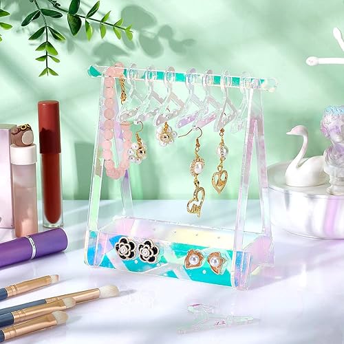 Miniatura 2 de PH PandaHall Soporte de acrílico para aretes con mini perchas, soporte único para aretes de armario, soporte transparente de exhibición de joyas