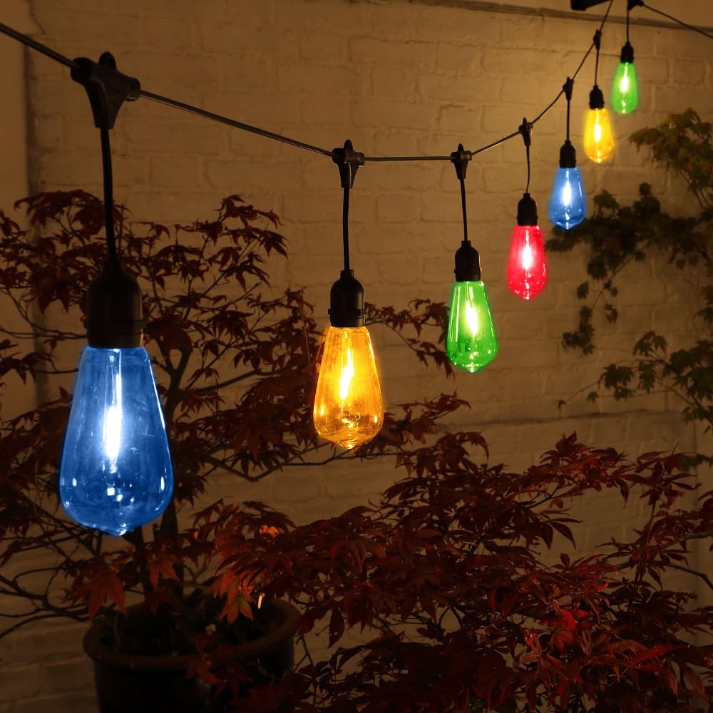Noma Connectable Edison Drop Festoon Garden Lights, 10 Large Multicolour LED's, 6.8 m, 20 cm x 12 cm x 27 cm - Image 2