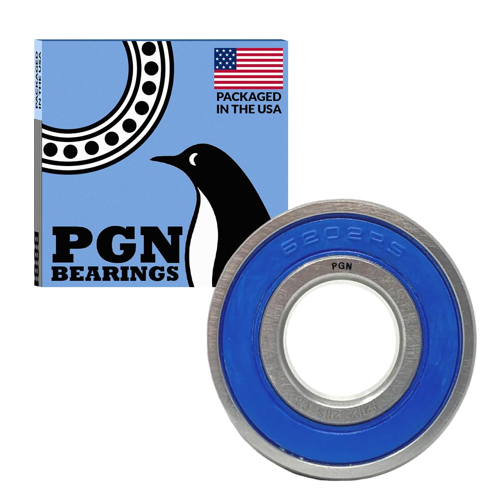 PGN (30 Pack) 6202-2RS Bearing - Lubricated Chrome Steel Sealed Ball Bearing - 15x35x11mm Bearings with Rubber Seal & High RPM Support