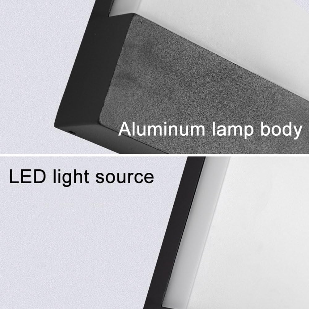 Zewnętrzna lampa ścienna LED, ciepła biel 3000 K, 10 W, aluminiowa, idealna do domu, tarasu, garażu lub ogrodu.