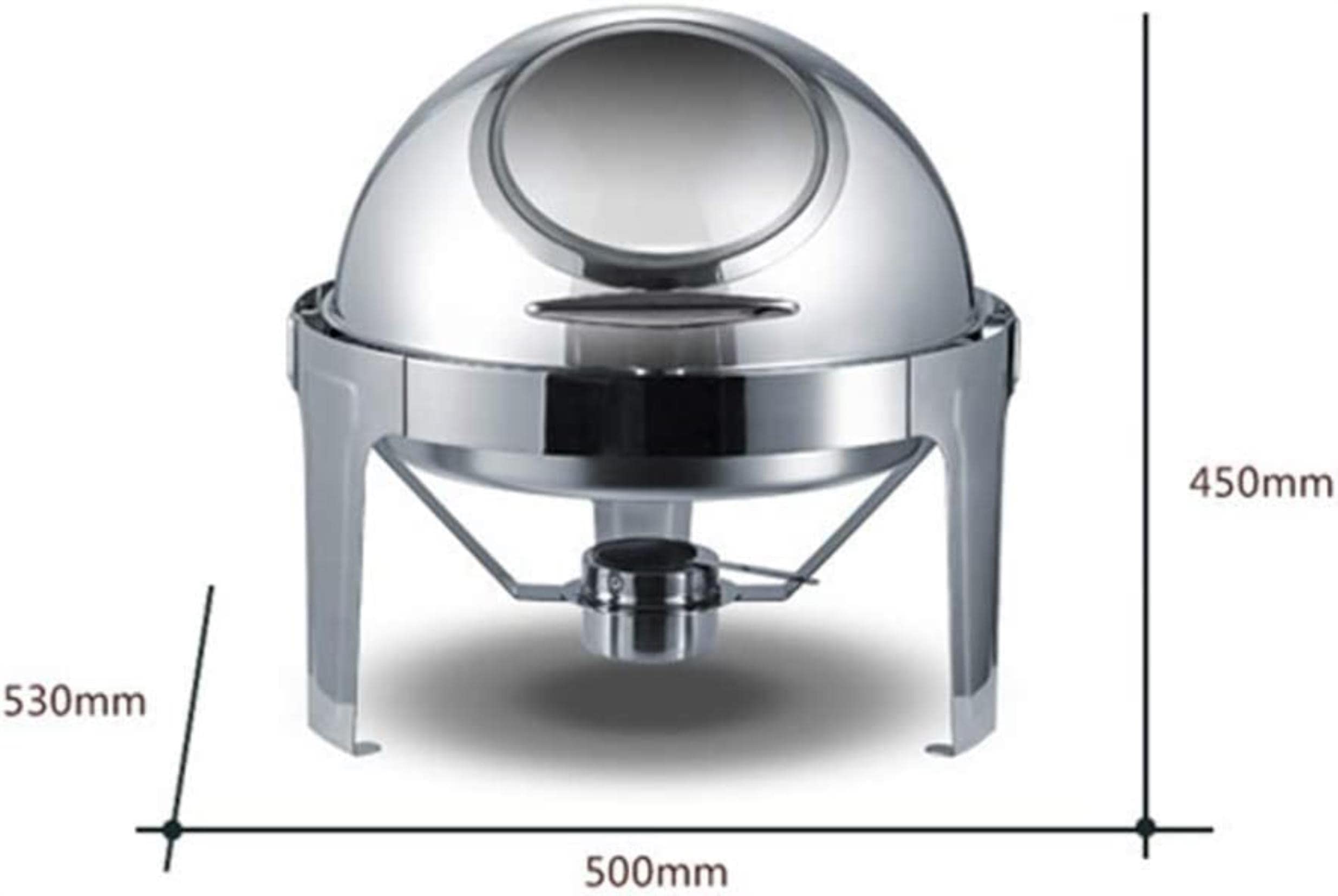 Chafing Dish in Acciaio Inox,Set di Chafing Dish Rotondi per Scaldare Gli Alimenti,Buffet,con Teglie per Alimenti E Porta-Combustibile,Set di Scaldavivande per Cateri,Full Cover
