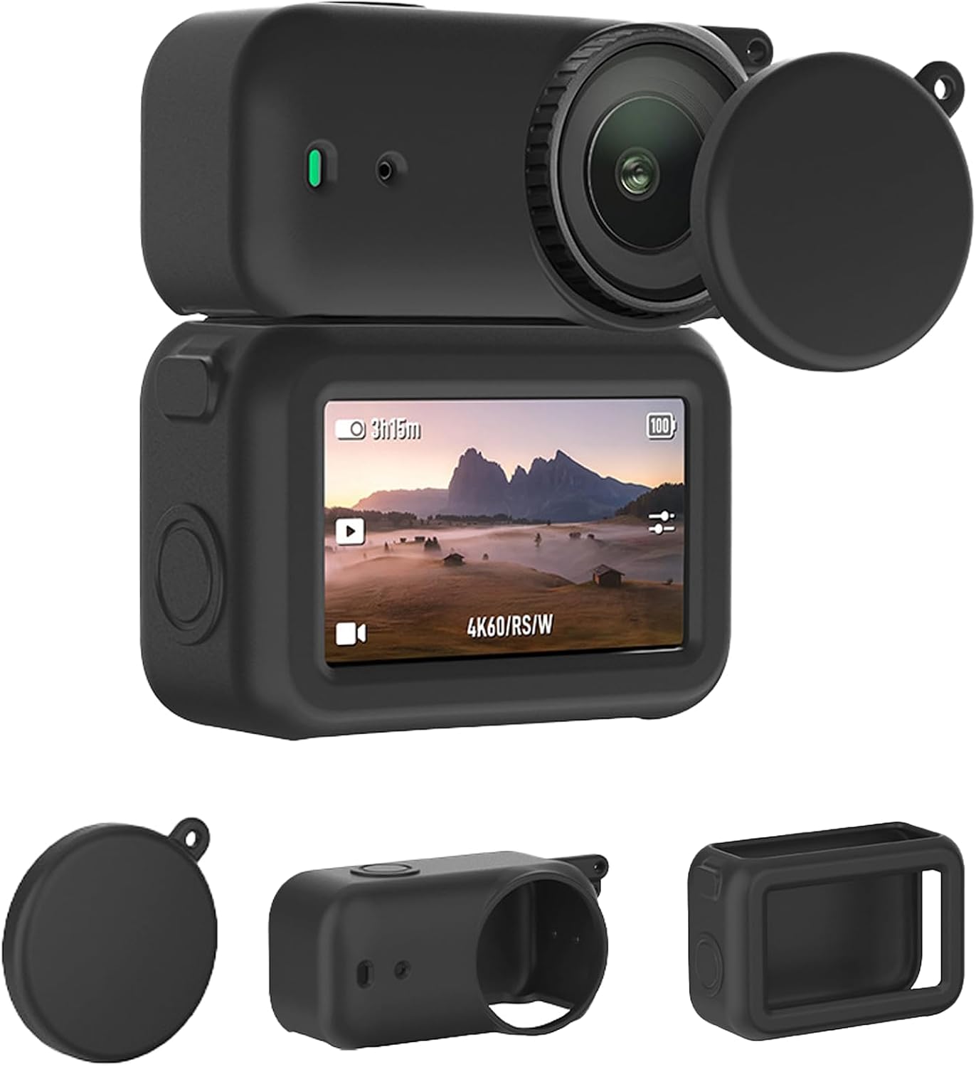 Case for DJI Osmo Nano Camera daunke Silicone Protective Case with Lanyard Scratch-Resistant Full Protection Shockproof Lightweight Thin and Portable Black