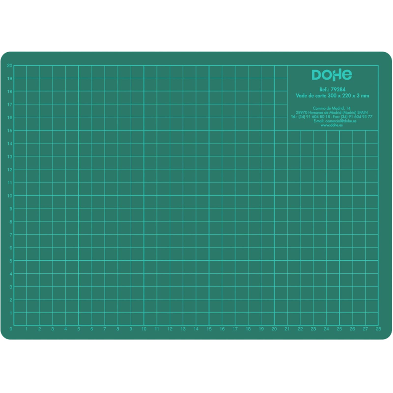 Dohe - A4 Cutting Mat - 30x22 cm, Self-Healing, Desk Mat for Crafts and Drawing, with Cutting Guides and Markings, Grid Format, 3 mm Thickness
