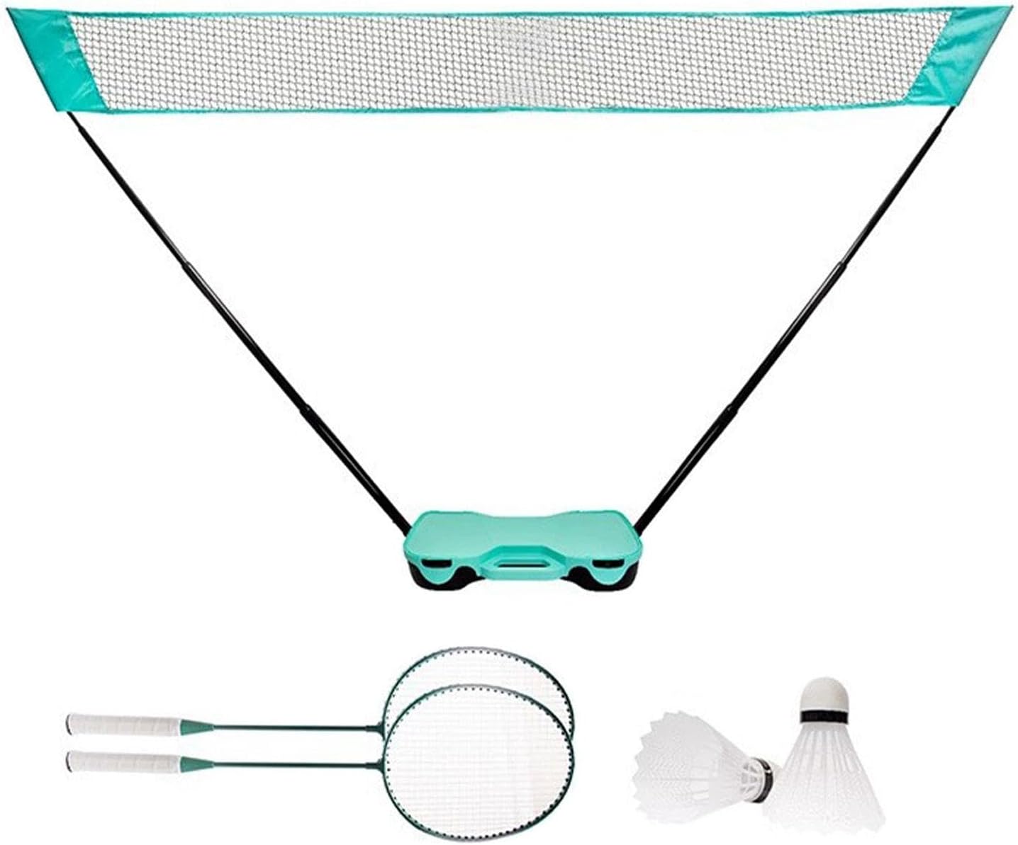 Badminton Net Set with Storage Base Foldable Pole Tennis Net Badminton Mesh Net Durable for Sports (Without Ball)