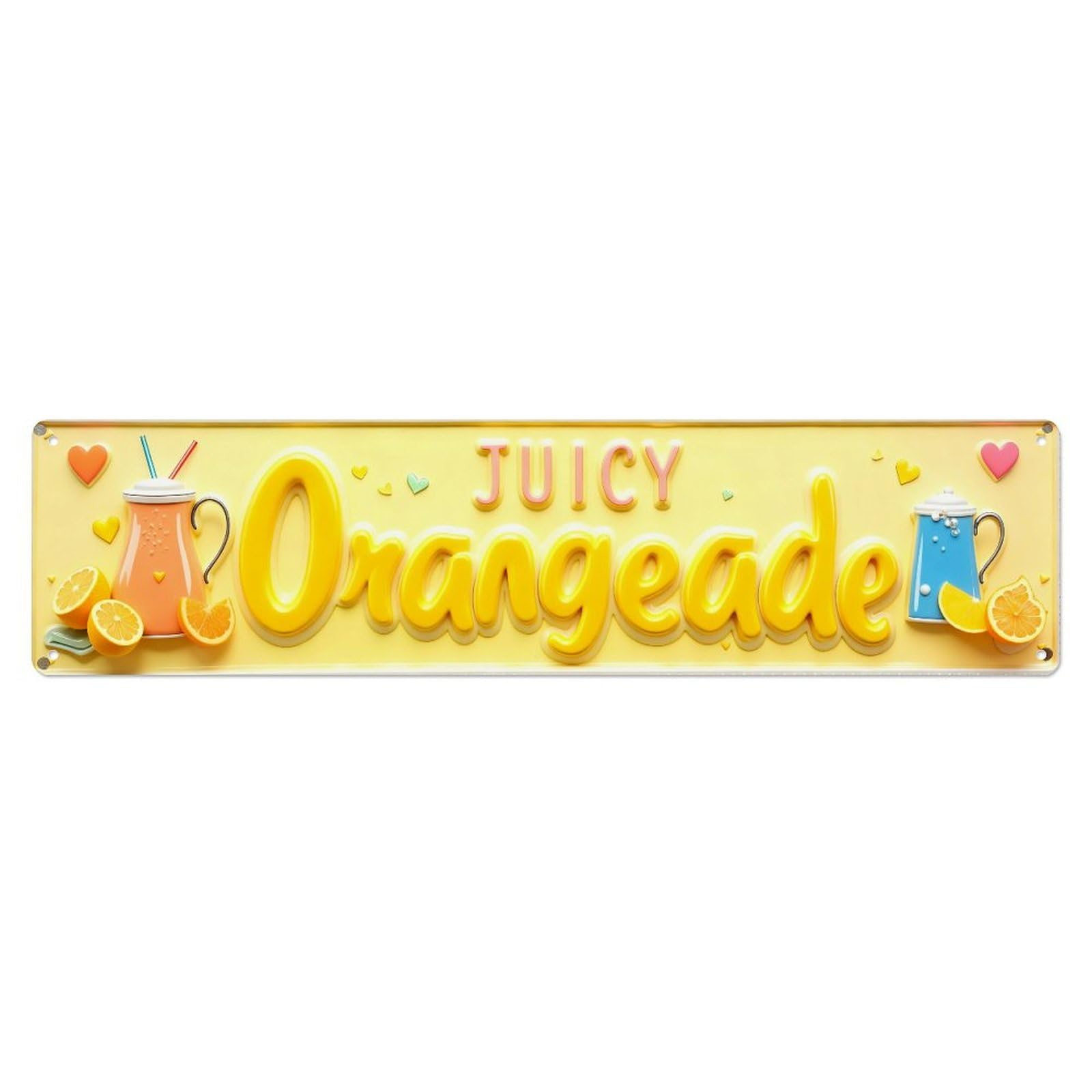 Fresh Lemonade Pattern Design_2 Metal Tin Sign Plaque