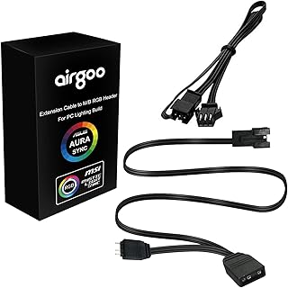 Airgoo Adapter Cable for 5V 3-pin ASUS Aura SYNC, MSI Mystic Light Sync, Gigabyte RGB Fusion, Connect to Any 3-Pin SM Connector (+5V,Data,GND) ARGB Lightings, Compatible with Airgoo ARGB LED Strips