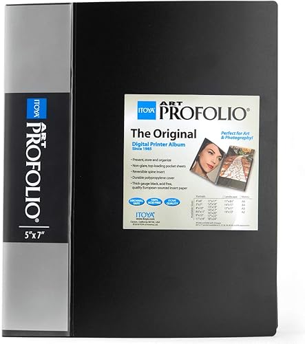 Itoya Art Profolio Portafolio 5 x 7 pulgadas libro de exhibición de almacenamiento, 24 fundas para 48 vistas