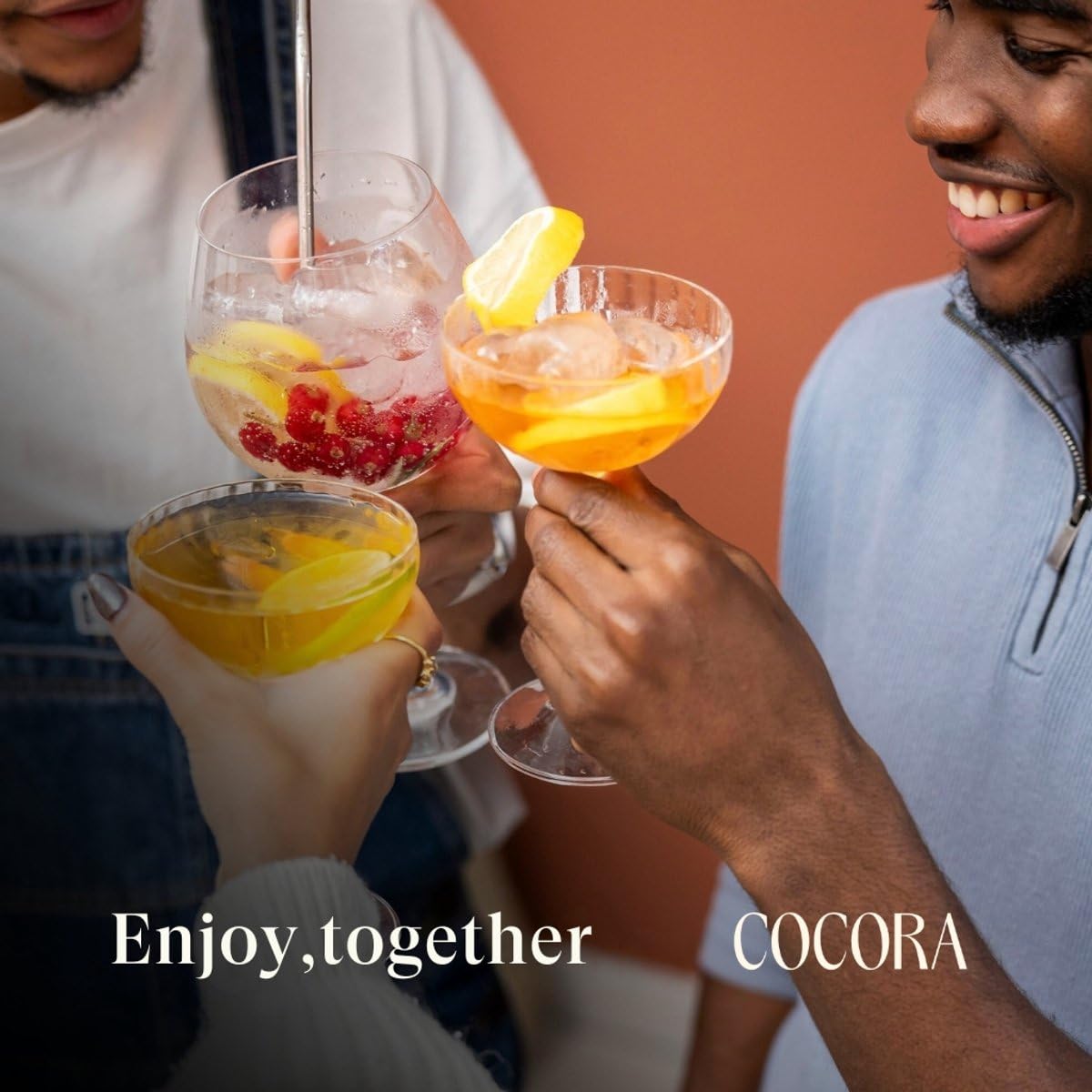 Cocora Coctelera de acero inoxidable, 500 ml, 3 piezas con colador integrado, apta para lavavajillas, oro rosa