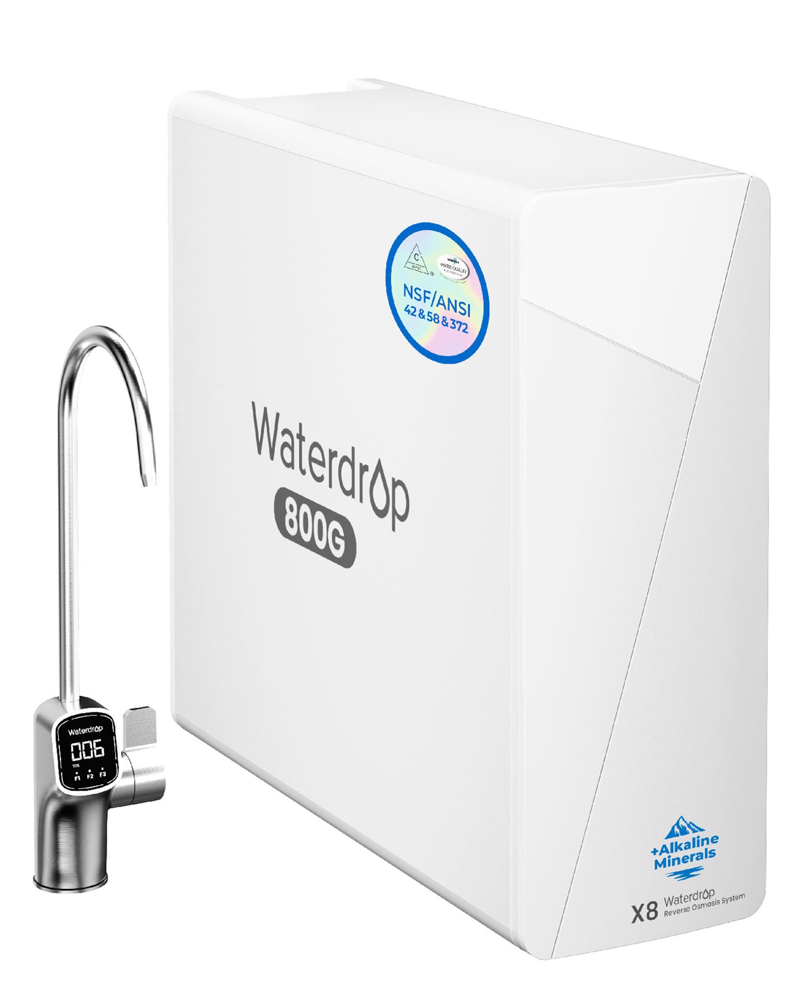 Waterdrop X8-WAN Alkaline Mineral Tankless Reverse Osmosis System