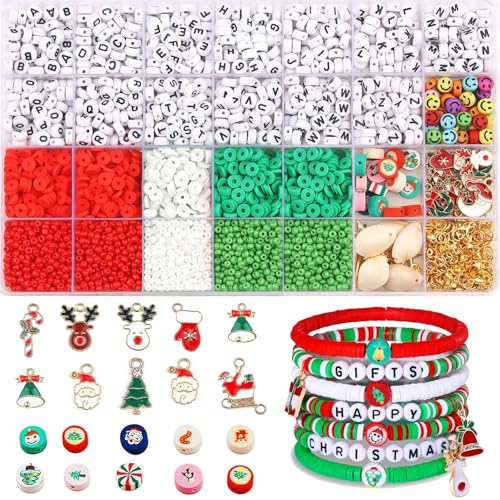 MiuCo Weihnachten Basteln Perlen Set für Armbänder–...