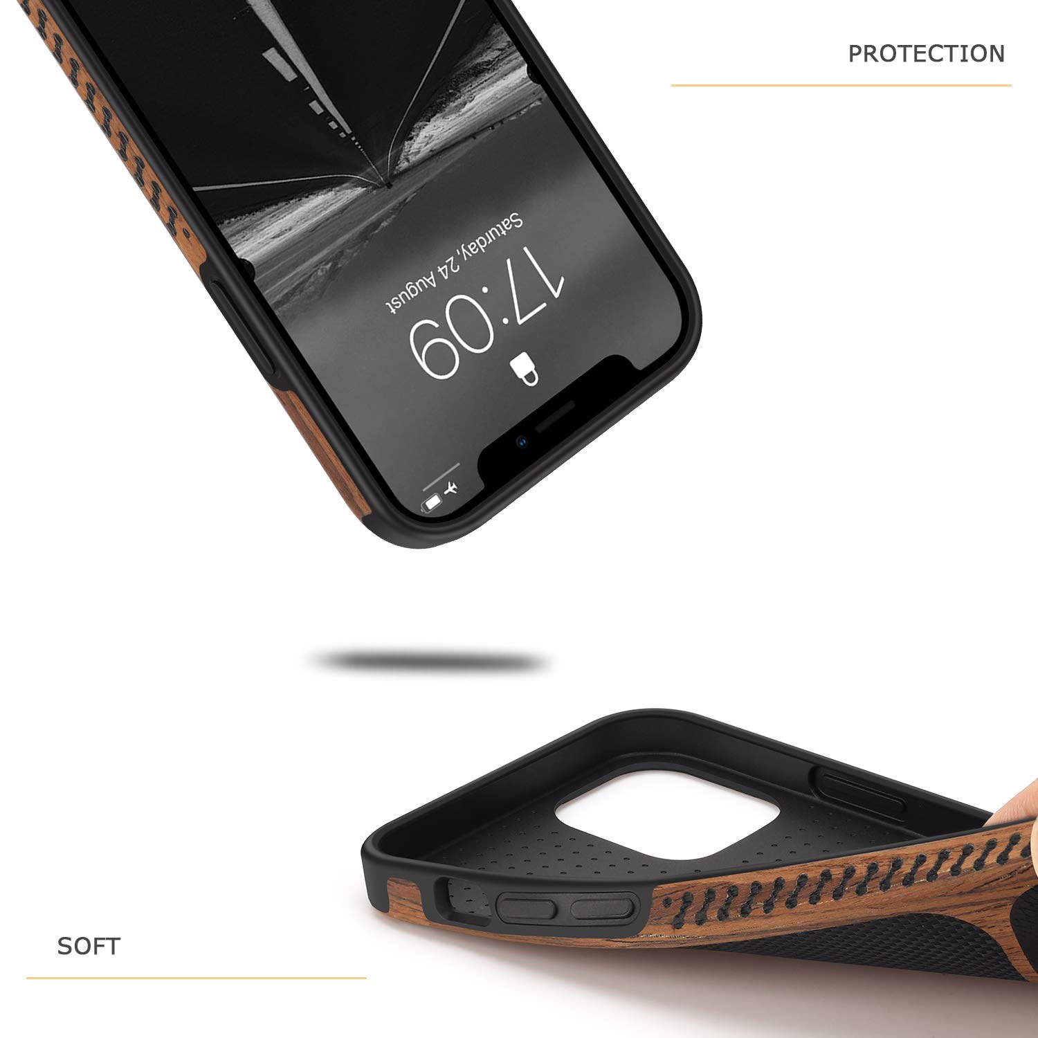 Tasikar Cover iPhone 11 Custodia in Pelle di Carbonio e TPU Copatibile