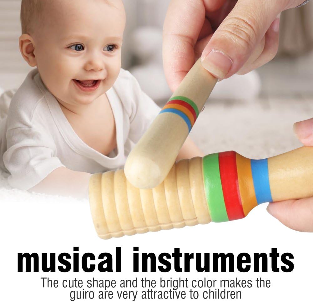 Dilwe Wooden Guiro, Guiro Crow Sounder Toy Percussion Musical