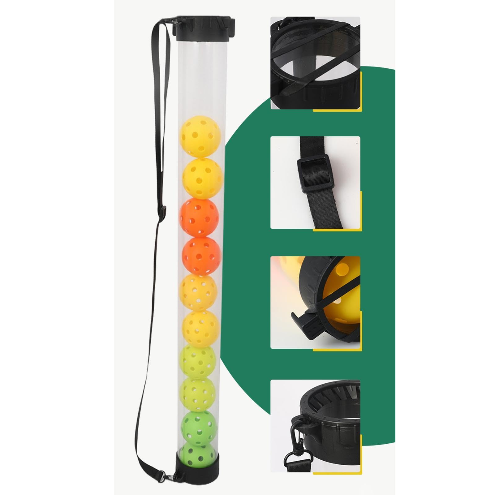 Gralara Tubo Raccogli-Palline da Pickleball, Leggero E Portatile, per Raccogliere Le Palline.