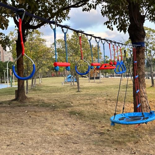 65 FT Ninja Warrior Obstacle Course Swing Set for Kids with 12 Obstacles,Playset with Monkey Bars for Backyard by WAVMOR - Image 3