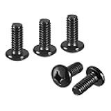 DTGN #10-32x3/8 Pan Head Machine Screws - 60pcs - Good for Machinery - Carbon Steel Phillips Machine Screws Bolts - Black