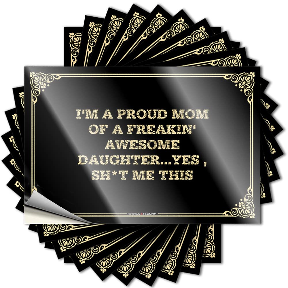 Stickers Stuff for Men Easy Apply | I'm A Proud Mom of A Freakin' Awesome Daughter.yes, Sh*t Me This Accent Bumper Peel and Stick(6X9CM)