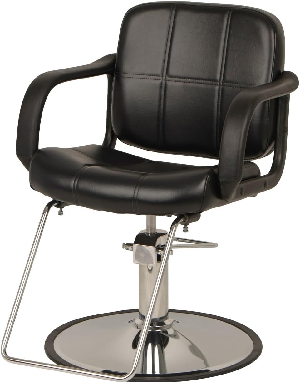 Buy-Rite Set of 2 Chris Styling Chairs, Extra-Wide Seat, 360° Swivel, Adjustable Hydraulic Pump, Heavy-Duty Chrome Base & Steel Frame, Professional Salon & Barber Use, (2 Chairs), SY-1801