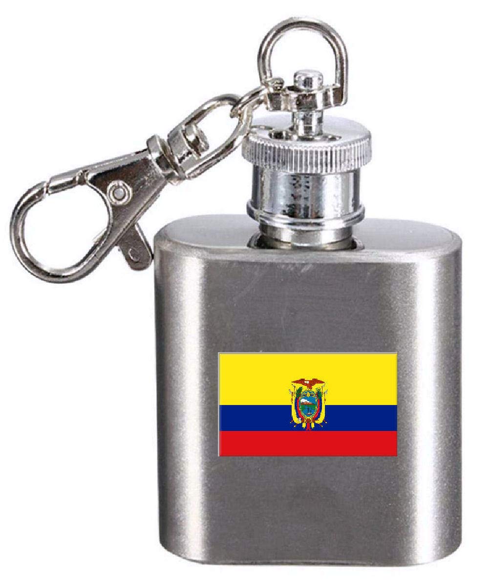 Flasque porte-clés Equateur gravé en acier de 30ml pour homme