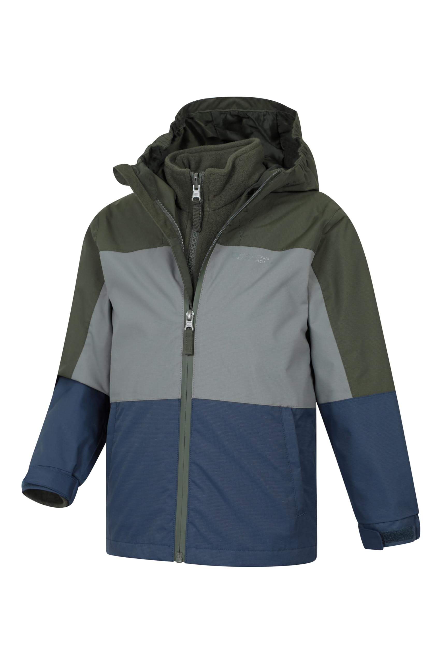 Mountain Warehouse Wasserfeste Cannonball Kinder-3-in-1-Jacke - atmungsaktive Dreiklima Winterjacke mit versiegelten Nähten und abnehmbarer Kapuze. Marine (01) 164