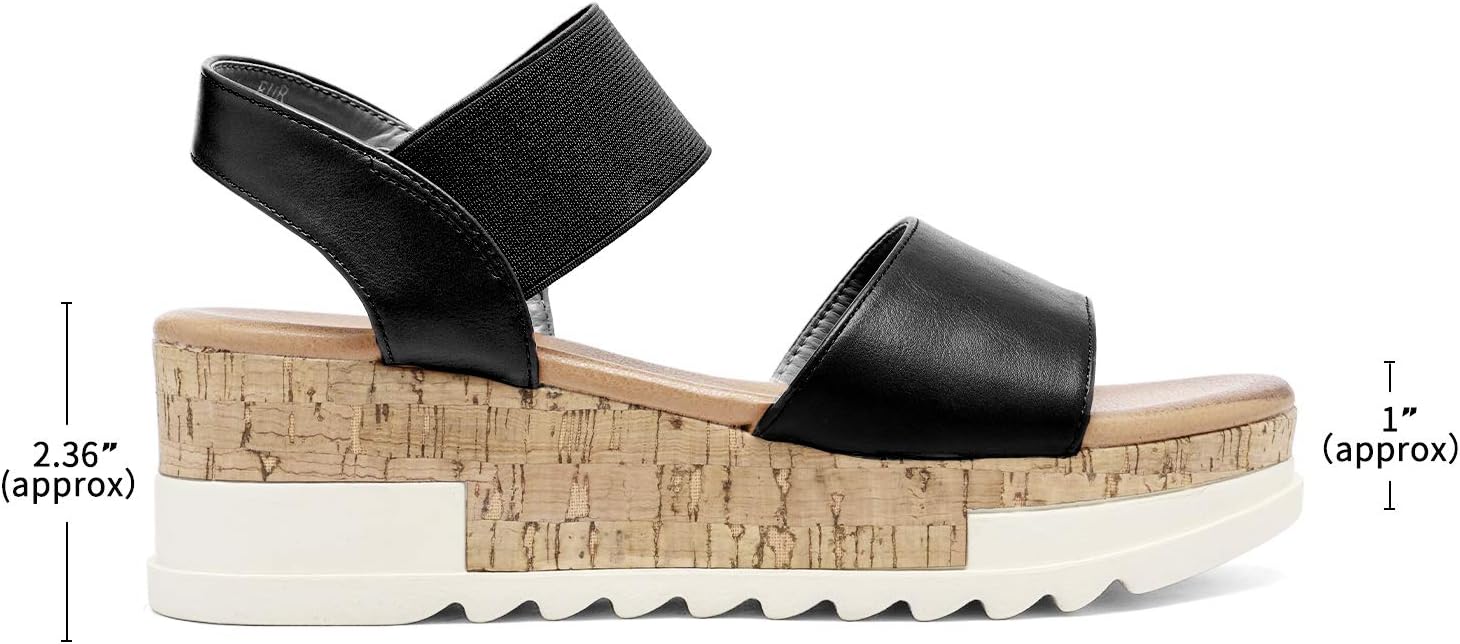 DREAM PAIRS Womens Open Toe Strap Casual Flatform Platform Wedges Sandals - Image 5