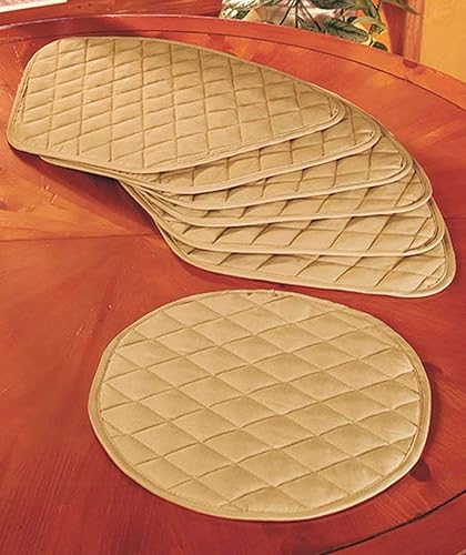 Miniatura 3 de Home Covers - Juego de 7 manteles individuales acolchados para mesa de comedor redonda y tapete central de calidad prémium (pardo)