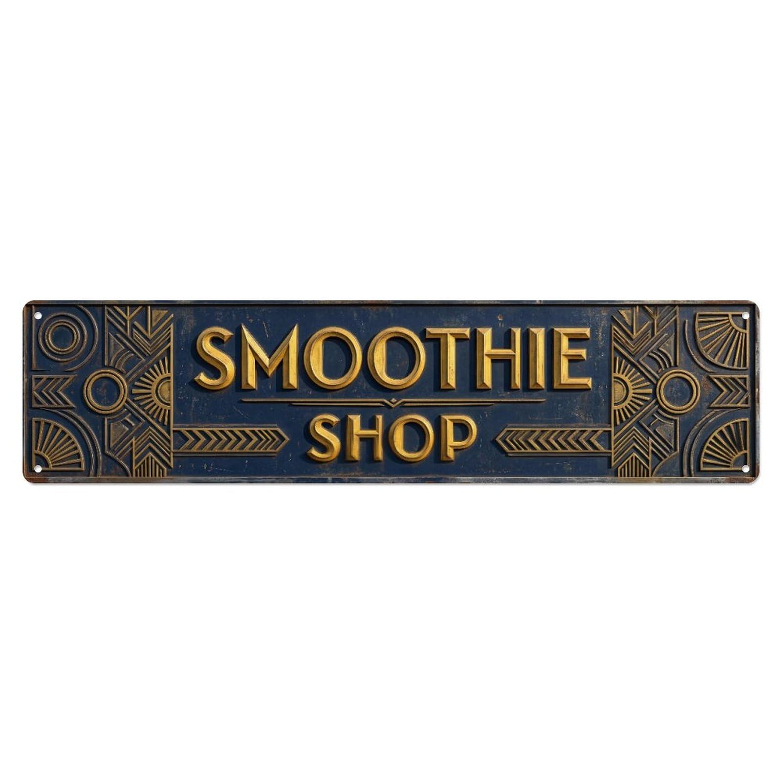 SMOOTHIE SHOP Fresh Blends Metal Tin Skinny Sign Plaque Wall Decor for Cafe, Club Bar, Office, Home Garden Metal Poster 4x16Inch