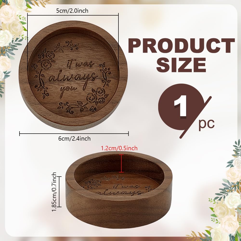 PH PandaHall Ringbox Aus Walnussholz - Elegante Schmuckpräsentation Mit Gravur Für Eheringe & Schmuckstücke