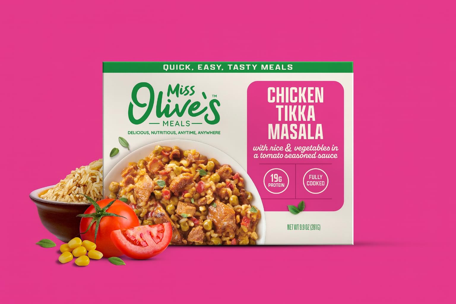 Miss Olive’s Chicken Tikka Masala & Rice Meal, 6 Pack (6/9.9 oz Trays) – Heat & Serve Microwave Meals – K12 Compliant, Nutritious Ready-to-Eat Entrées – Convenient Lunch & Dinner, Made with Tender Chicken & Aromatic Spices