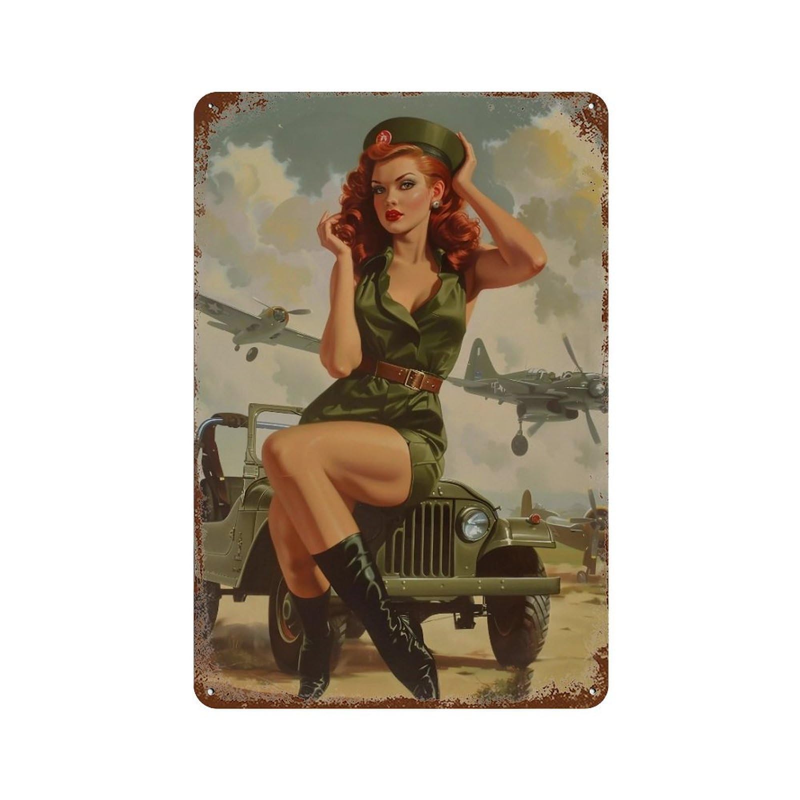 YHGERTKU 1940s Pin Up Aesthetic 04 Wall Art Retro Iron Vintage Metal Tin Sign Poster Modern Decor for Living Rooms Gift 30x20cm