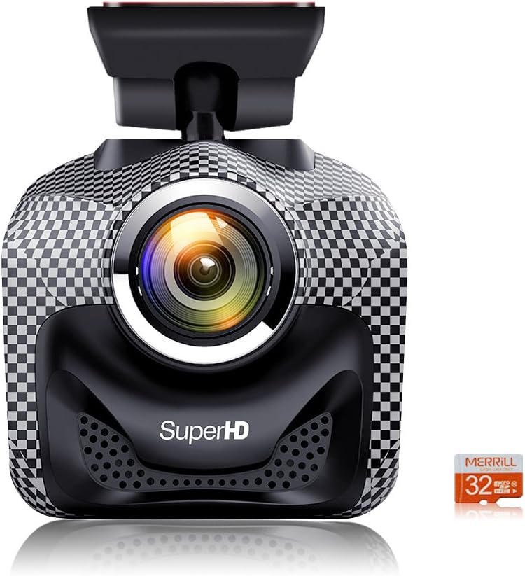 MERRILL WiFi Dash Cam 1.5" LCD 1296p dash cam 170°Wide Angle and 32GB TF card