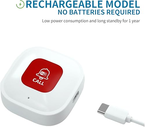 Miniatura 6 de Chatthen Botón de pánico WiFi, sistemas de alerta de vida para personas mayores sin tarifa mensual, compatible con la aplicación Tuya SmartSmart