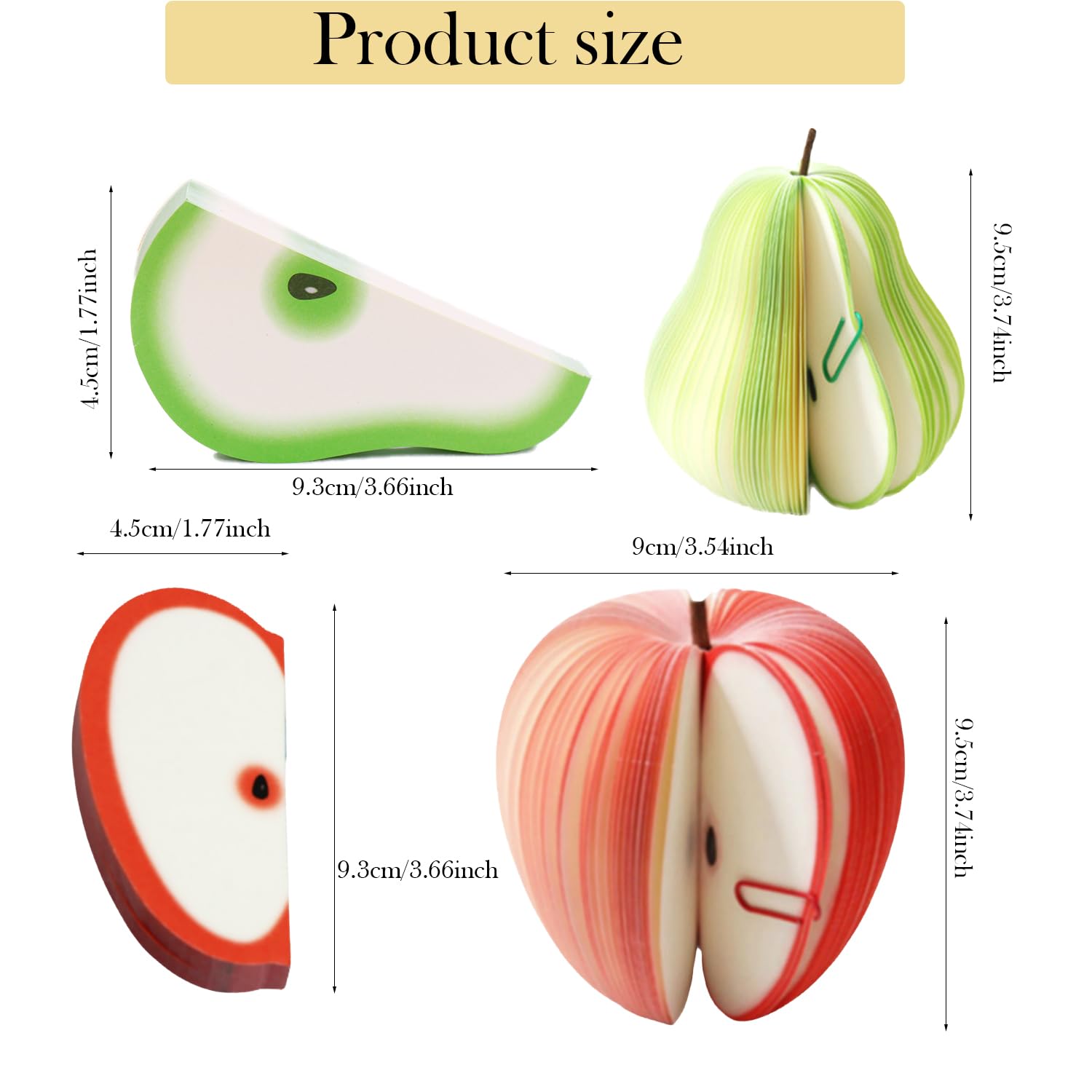 2 pieces of non sticky, freely movable 3D decorative fruit sticker set - Image 2