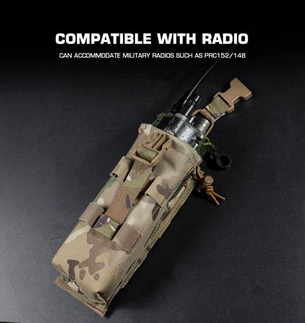 Molle Radio Pouch Airsoft PRC 152/148 Drop-Down Walkie Talkie Radio Bag Hunting Paintball Tactical Radio Holder Pack
