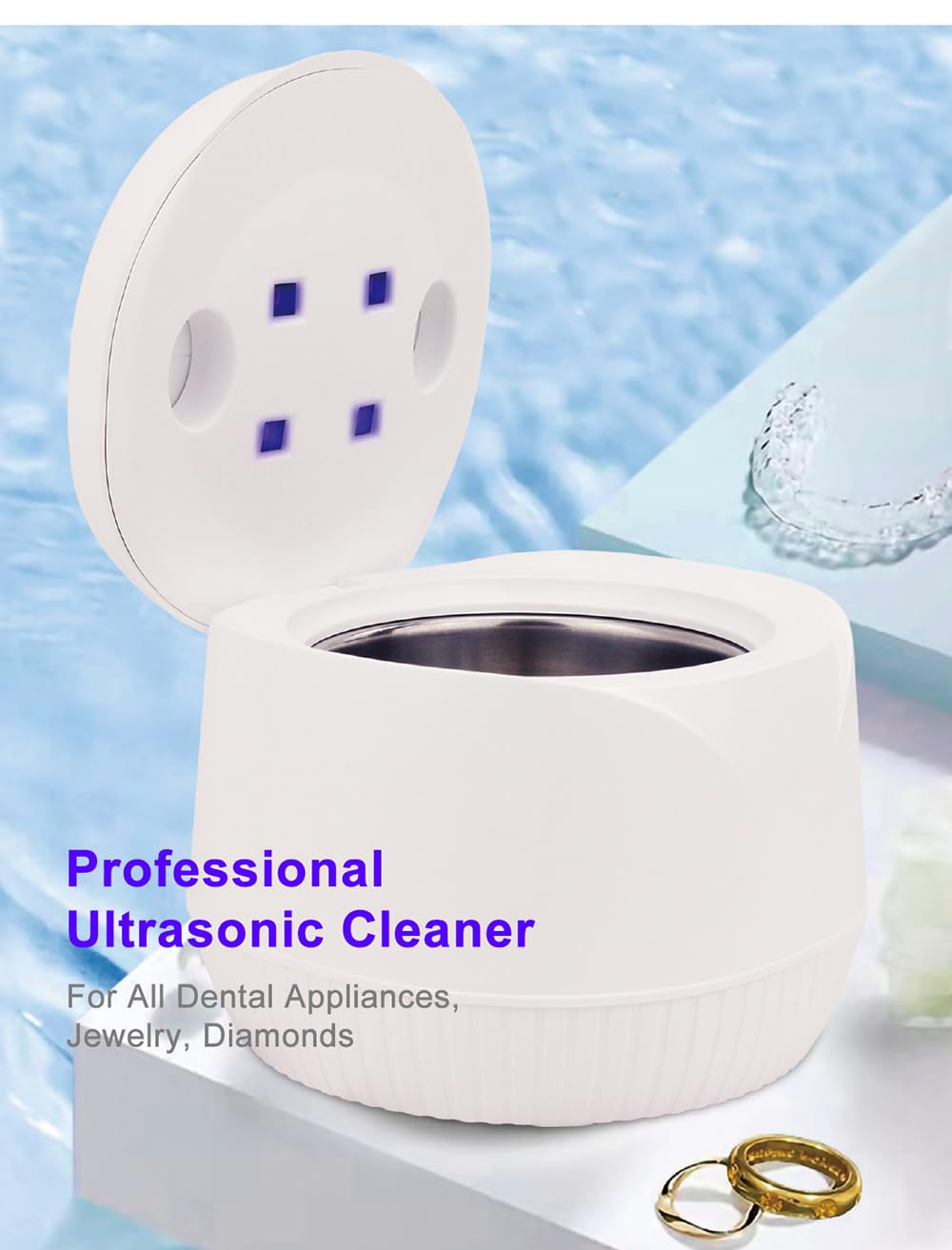Toplionace Limpiador Ultrasónico Multifuncional Profesional AC 100-240V 200ml 45KHZ Máquina de Limpieza Ultrasónica + Lámpara Esterilizadora UV