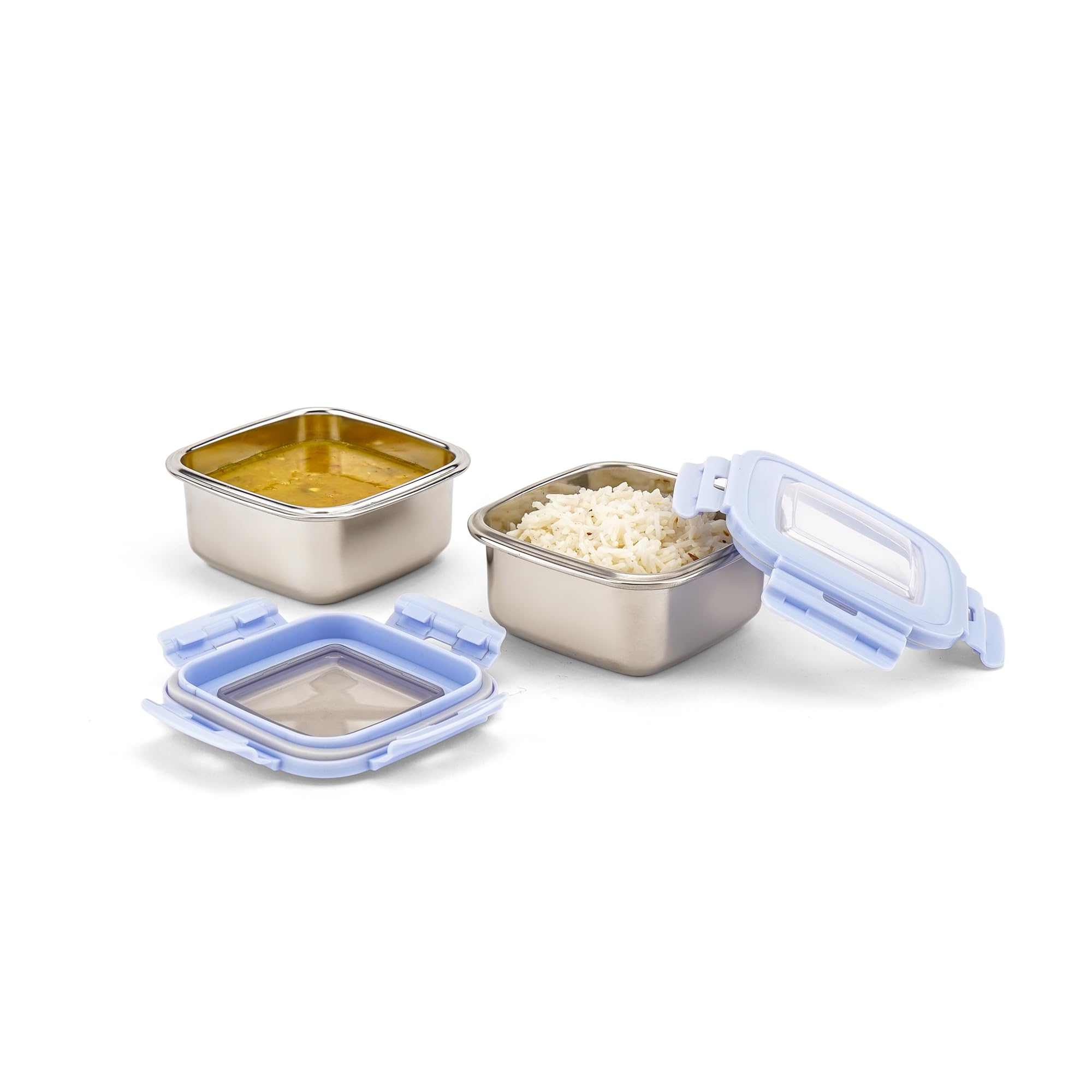 Nayasa Stainless Steel Lunch Boxes - Leak Proof Set of 2 -2