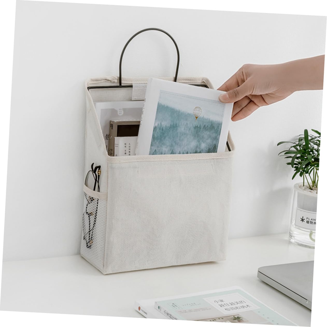 Gatuida 2pezzi Borsa Porta Oggetti da Appendere alla Parete con Gancio Adesivo Organizer Tasche per Armadio Camera da Letto Cucina Bagno Tasche Portaoggetti da Parete